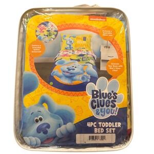 Blue's Clues & You Toddler 4 Piece Bed Set Nickelodeon Comforter Sheet Pillowcas